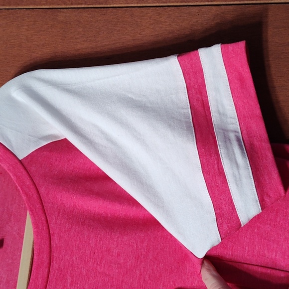Hot Pink and White Sporty Tee - Picture 2 of 4
